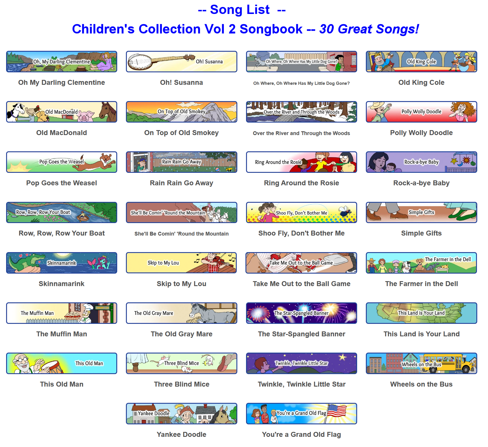 Childrens Collection Vol 2 all 30 Songs